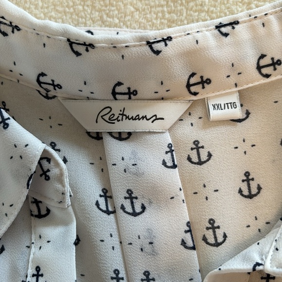 Reitmans 3/4 sleeve nautical blouse. Size XL. - Picture 2 of 6